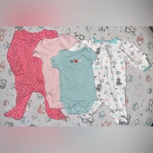 Bundle of 4- Newborn Baby- Footies and Onsies